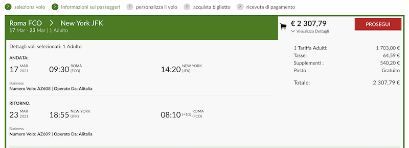 Quanto Costa Un Biglietto Per New York